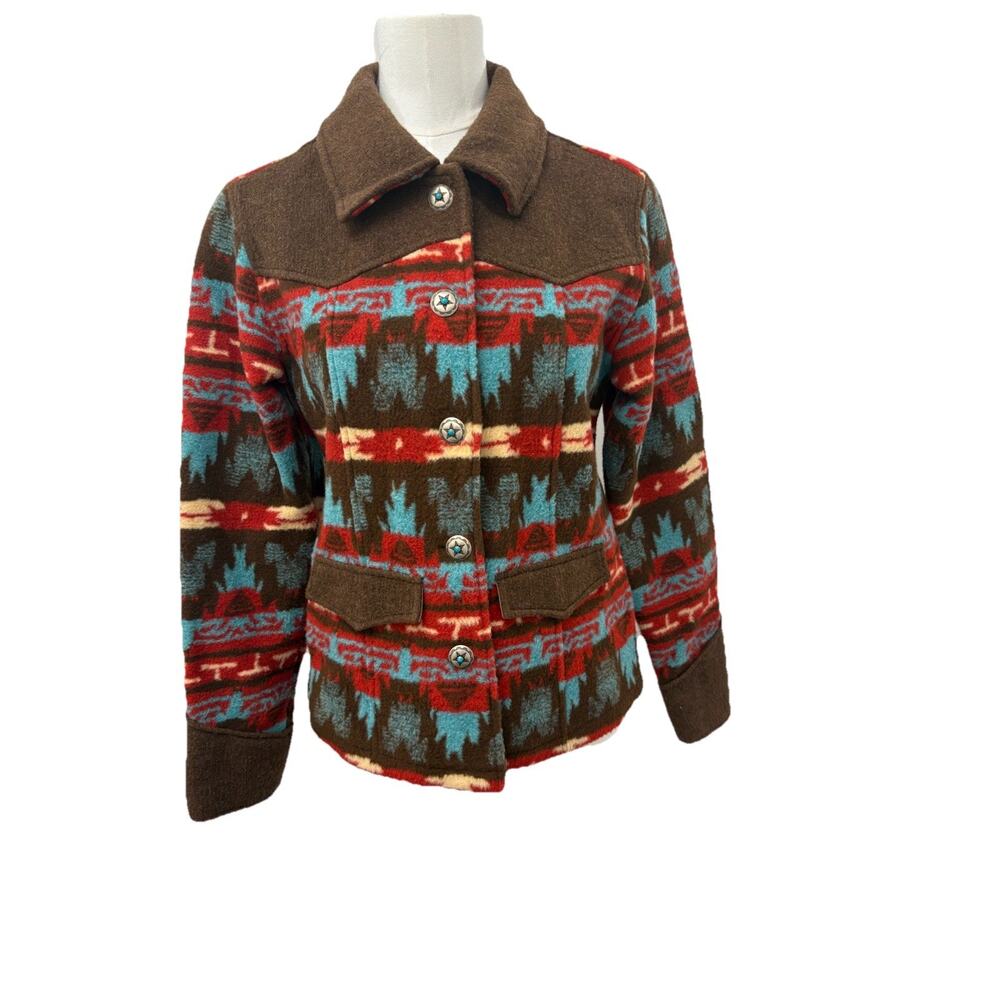 Tasha Polizzi Southwestern Jacket Womens Small Aztec Western Concho Buttons